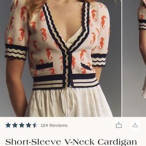 Mauve Cream and Orange Cardigan